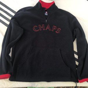 Men's CHAPS Knit SWEETER ZIPPER Fleece MEDIUM M Pullover BLUE Jacket